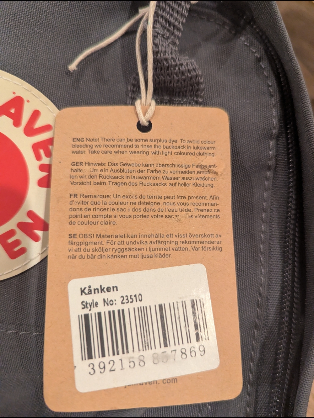 Fjallraven Kånken Mini Charcoal Gray Backpack NWT